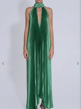 l'ide deesse halter pleated column maxi dress Desse Gown